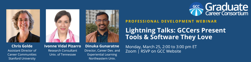 Lightning Talks: GCCers Present Tools & Software They Love, March 25, 2-3 pm ET