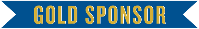 blue river with gold text that says gold sponsor